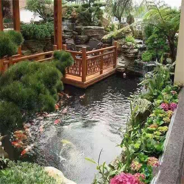 冀州别墅庭院景观设计鱼池